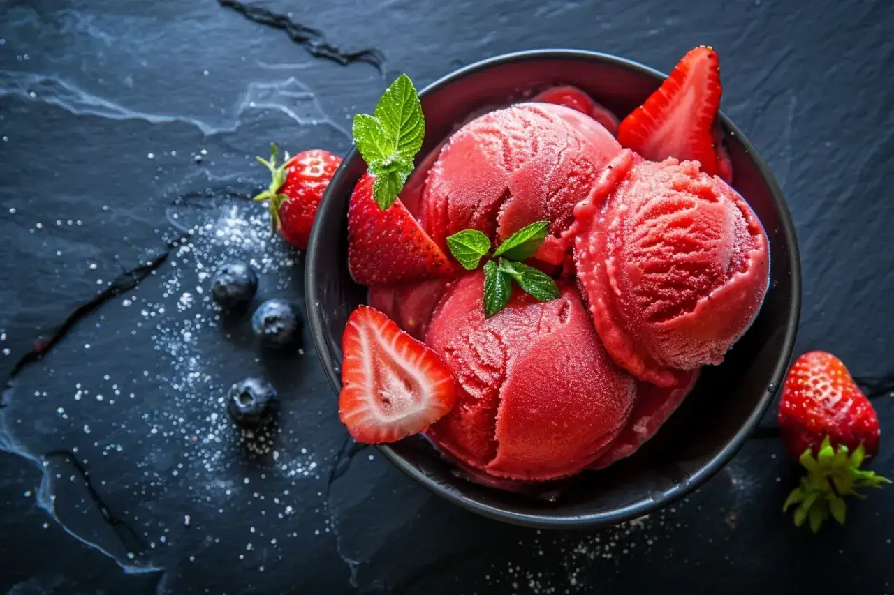 Saft in der Eismaschine - Fruchtsorbet einfach gemacht